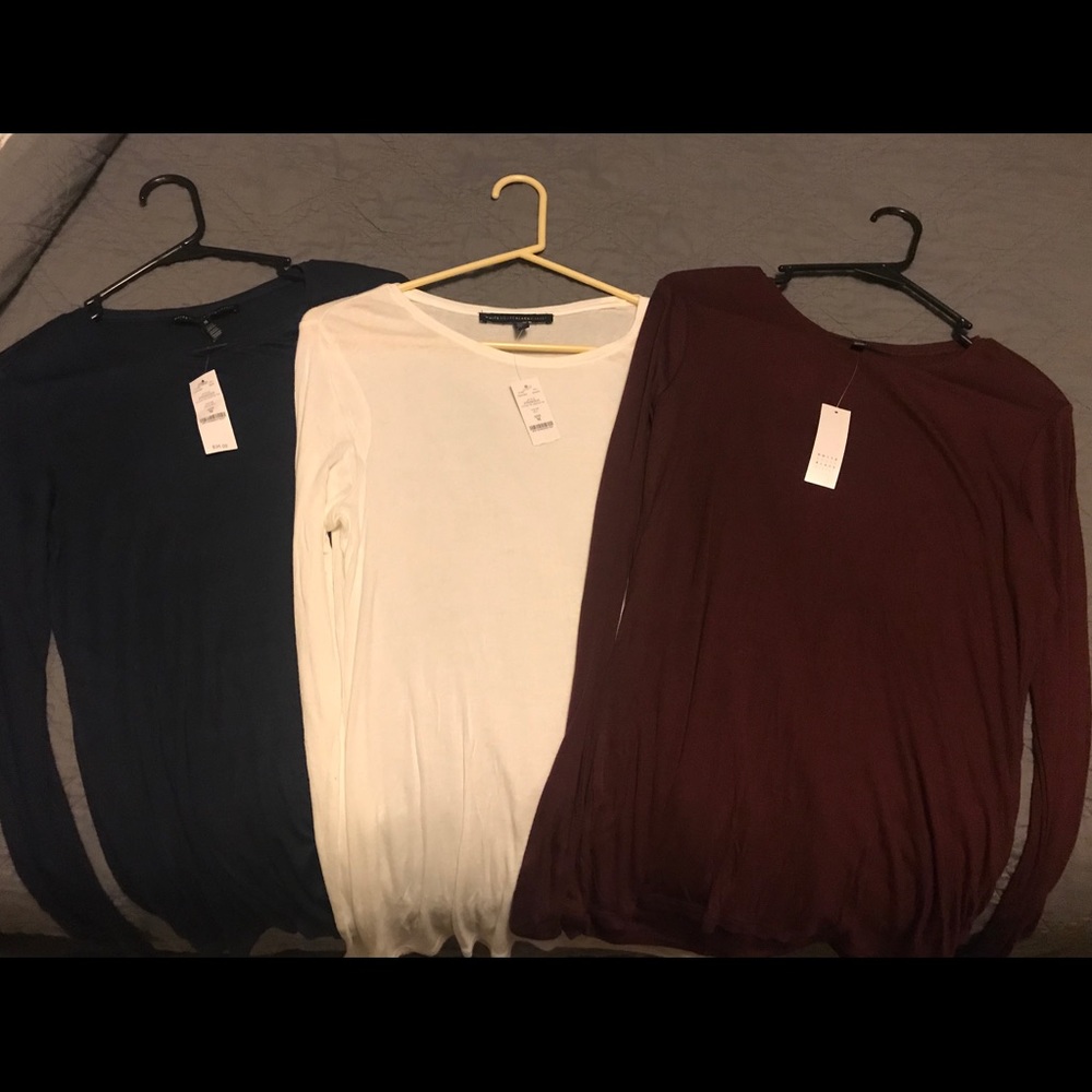 3 long sleeve White House Black Market tees